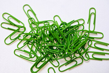 green paper clips