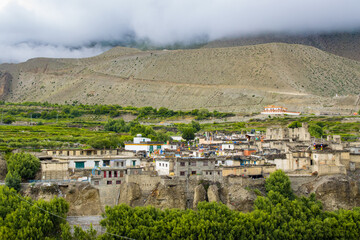 Beautiful Kagbeni Village on the banks of Kaligandaki River in Upper Mustang, Nepal