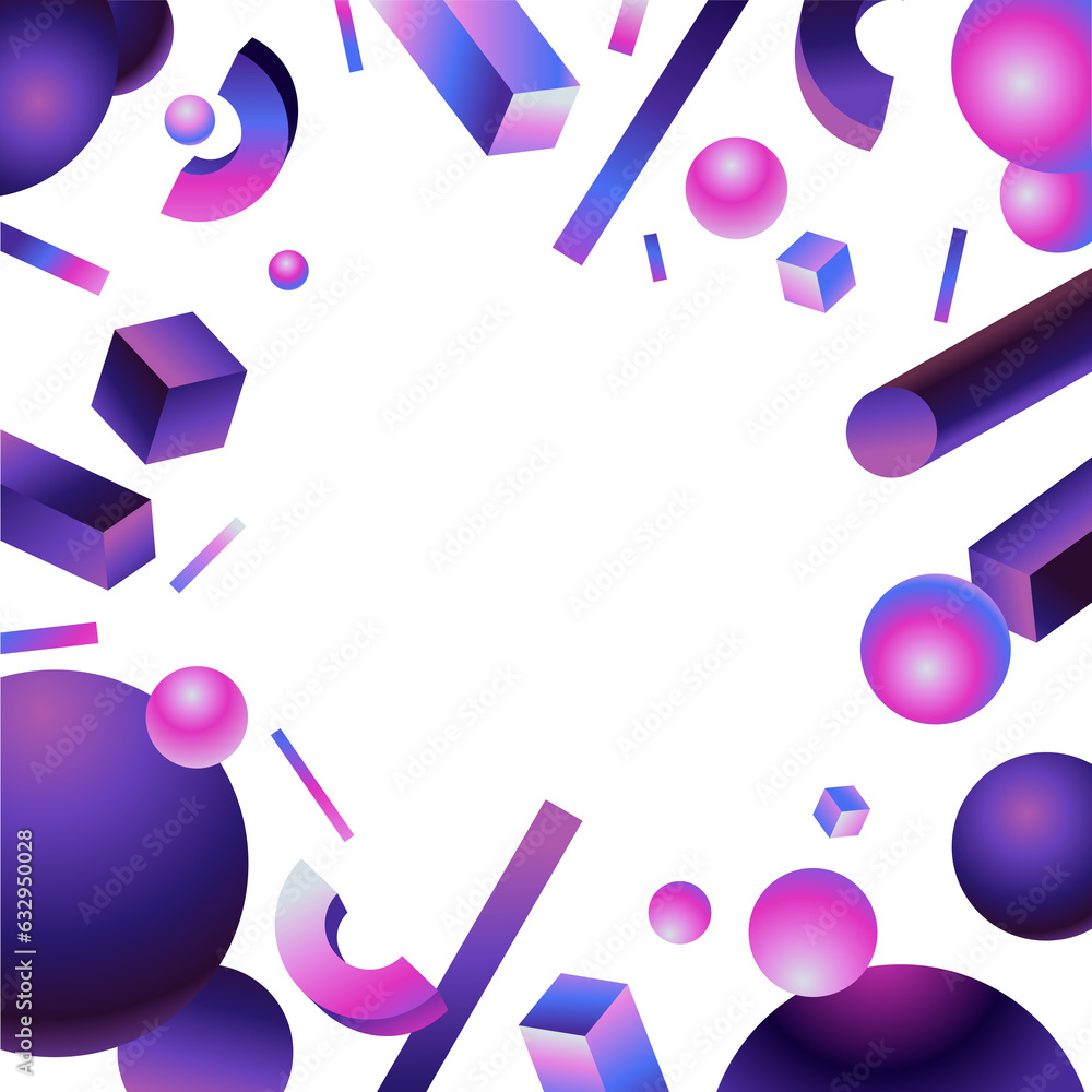 Aufkleber Png design template and  in 80's style and bright gradient colors with abstract geometric shapes and copy space for text - futuristic posters, banners and cover designs  ..