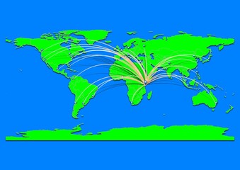 Naklejka premium Vibrant Malindi, Kenya map - Export concept map for Malindi, Kenya on World map. Suitable for export concepts. File is suitable for digital editing and prints of all sizes.