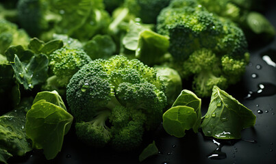 Fresh green broccoli close up as a background.
