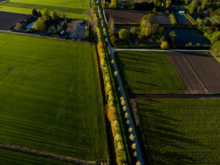 Agriculture Fields in East Flanders, Belgium. Aerial View