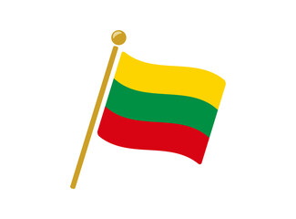 リトアニアの国旗アイコン ベクターイラスト - obrazy, fototapety, plakaty