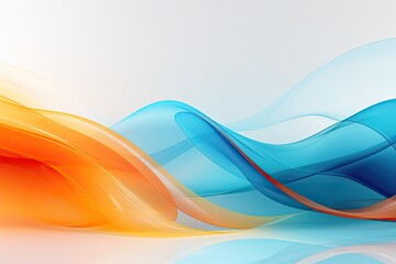 abstract background with blue and orange waved lines for brochure, website, flyer design