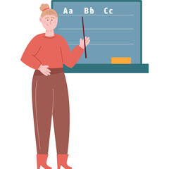 Language lesson icon teacher at blackboard vector
