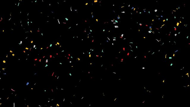 Confetti Particles. With Alpha Matte Channel. Loop Animation.