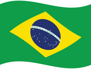 Obraz premium Brazil flag wave. Flag of Brazil. Brazil flag