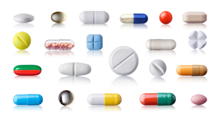 Verschiedene Tabletten, Pillen, Kapseln,