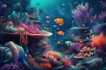 Fototapeta na wymiar AI generated - underwater dreamscape
