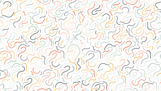 Children art background with colorful line doodle style seamless pattern and vector illustration design.