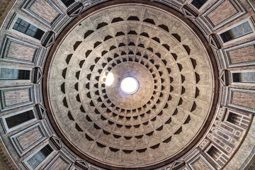 Poster View of the Cielings of Pantheon in Rome, Italy © TambolyPhotodesign