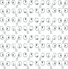 Fototapeta premium Funny cartoon faces looking in different directions