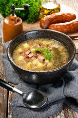 Sour soup in bowl.