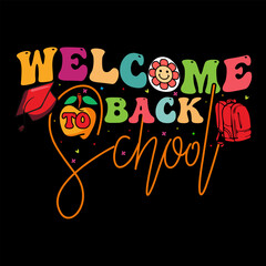 Welcome Back to school preschool t shirt design illustration.