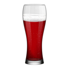 Realistic red beer or punch glass isolated on white background