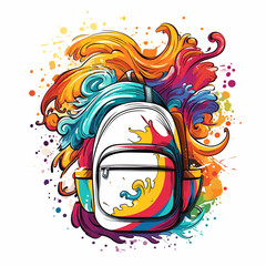 Obraz premium Back to school illustration in pop art style. T-shirts template