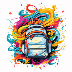 Back to school illustration in pop art style. T-shirts template