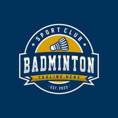 Badminton badge logo in modern style 