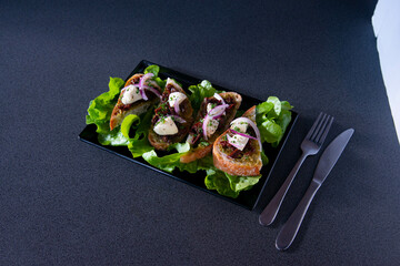 Food in display for the photo shoot in Tokyo, Japan. Nowadays in 2022, people rely on the food delivery service