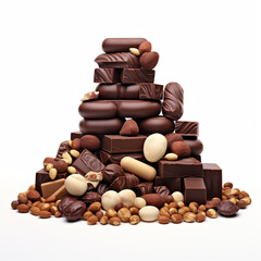 Fototapeta premium chocolate pieces in a slide 