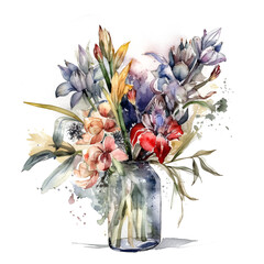 Vase of Flowers Clipart made with AI generative technology