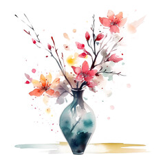 Vase of Flowers Clipart made with AI generative technology