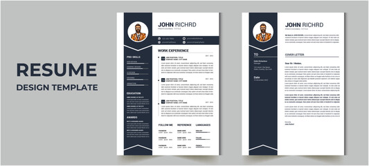 Resume and Cover Letter, Minimalist resume cv template,