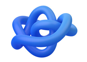 Abstract blue curved line, 3d render