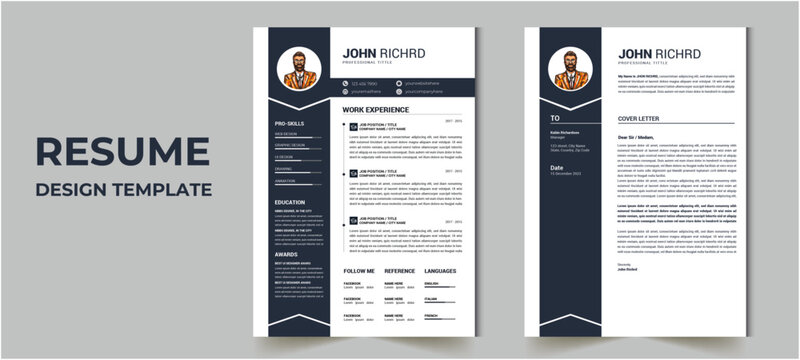 Resume and Cover Letter, Minimalist resume cv template,