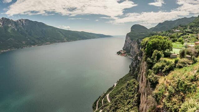 Lake Garda in summer. Timelapse