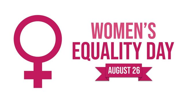 Women's Equality Day animation with typography. August 26. Holiday concept video animation