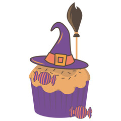 Halloween Cupcake Illustration