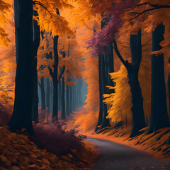 Naklejka premium autumn in the forest