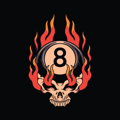 billiards tattoo illustration vector design