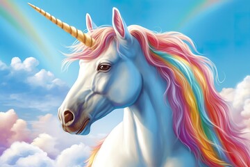Obraz na płótnie Canvas Beautiful unicorn with light colors. 
