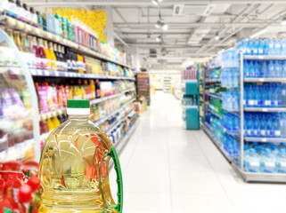 choosing a dairy products at supermarket.