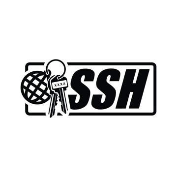 SSH Icon. Secure shell icon isolated on background vector illustration.