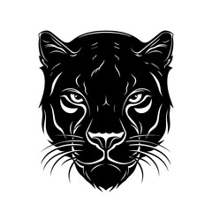 Panther head logo design. Abstract drawing panther face. Cute panther face