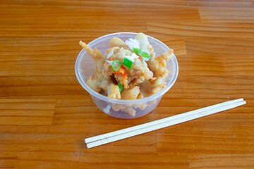 Food in display for the photo shoot in Tokyo, Japan. Nowadays in 2023, people rely on the food delivery service