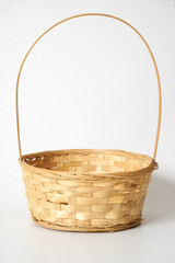 wicker basket on  white background