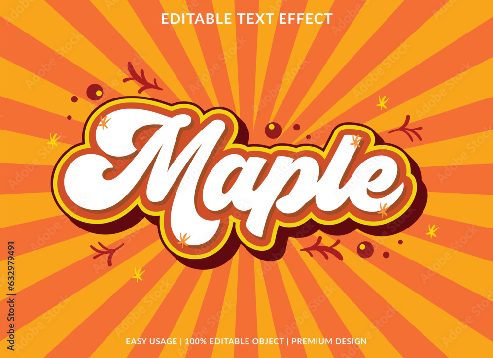 Poster maple editable text effect template use for font style logo