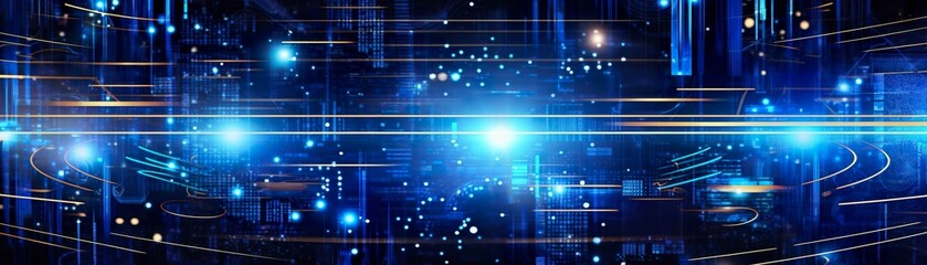 science fiction wallpaper with blue lights. 