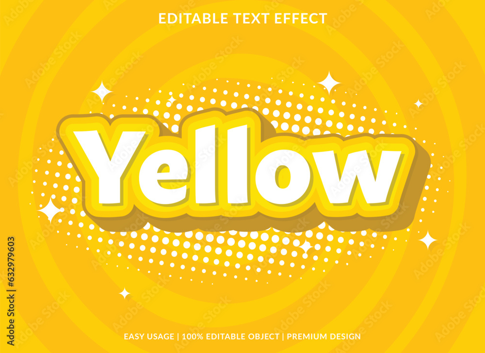 Poster yellow editable text effect template use for font style logo