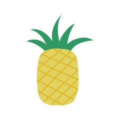 Flat icon pineapple isolated on white background. Vector illustration.
