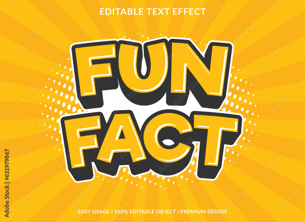 Poster fun fact editable text effect template use for font style logo