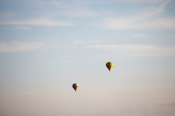 hot air balloon over blue sky
