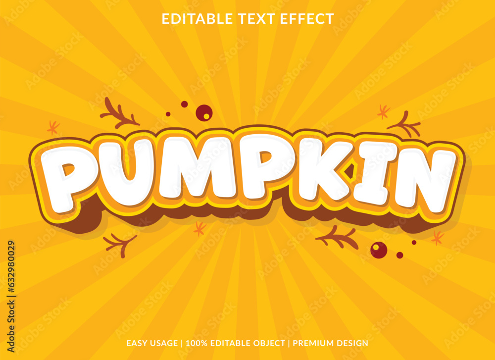 Aufkleber pumpkin editable text effect template use for font style logo