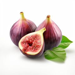 Fresh figs isolated on white background. Made with generative ai