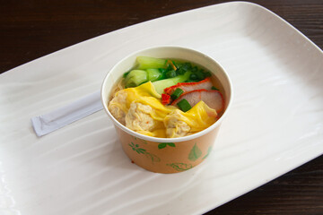 Food in display for the photo shoot in Tokyo, Japan. Nowadays in 2023, people rely on the food delivery service