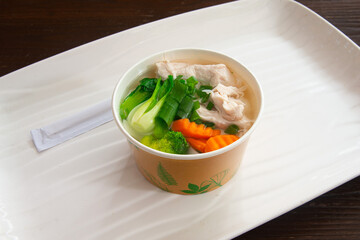 Food in display for the photo shoot in Tokyo, Japan. Nowadays in 2023, people rely on the food delivery service
